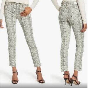 AG Adriano Goldschmied The Mari High Rise Straight Leg Snake Print Jeans NWT